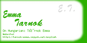 emma tarnok business card